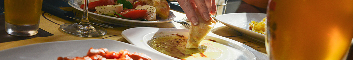 Eating Mediterranean Middle Eastern Lebanese at Zait and Zaatar restaurant in Anaheim, CA.